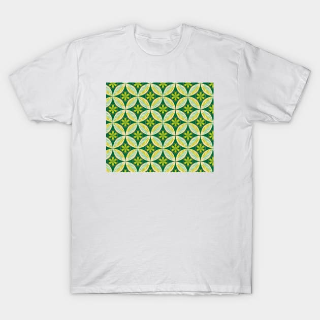 Green Floral Pattern T-Shirt by FloralPatterns